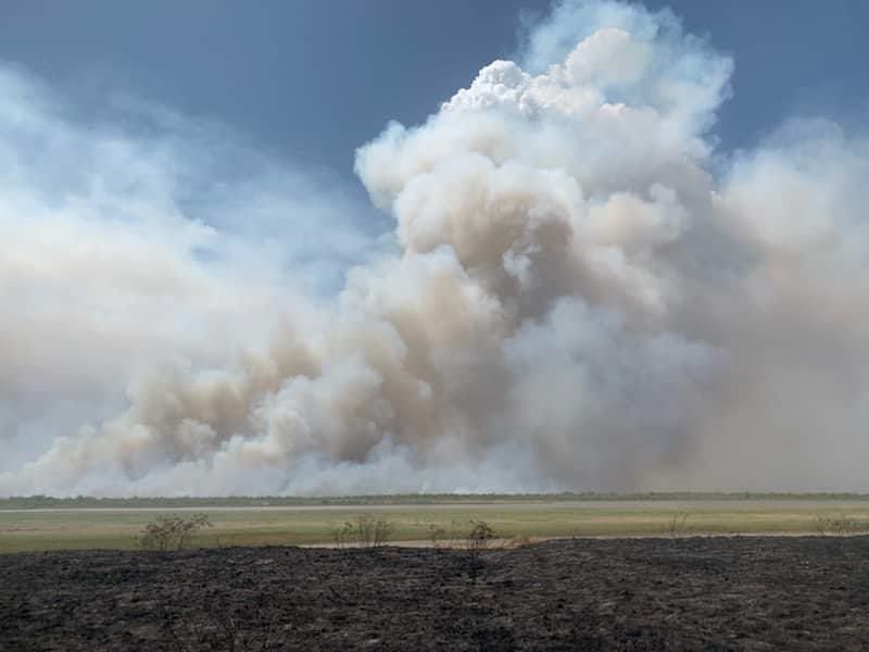 Controlled burn sends up giant smoke plume